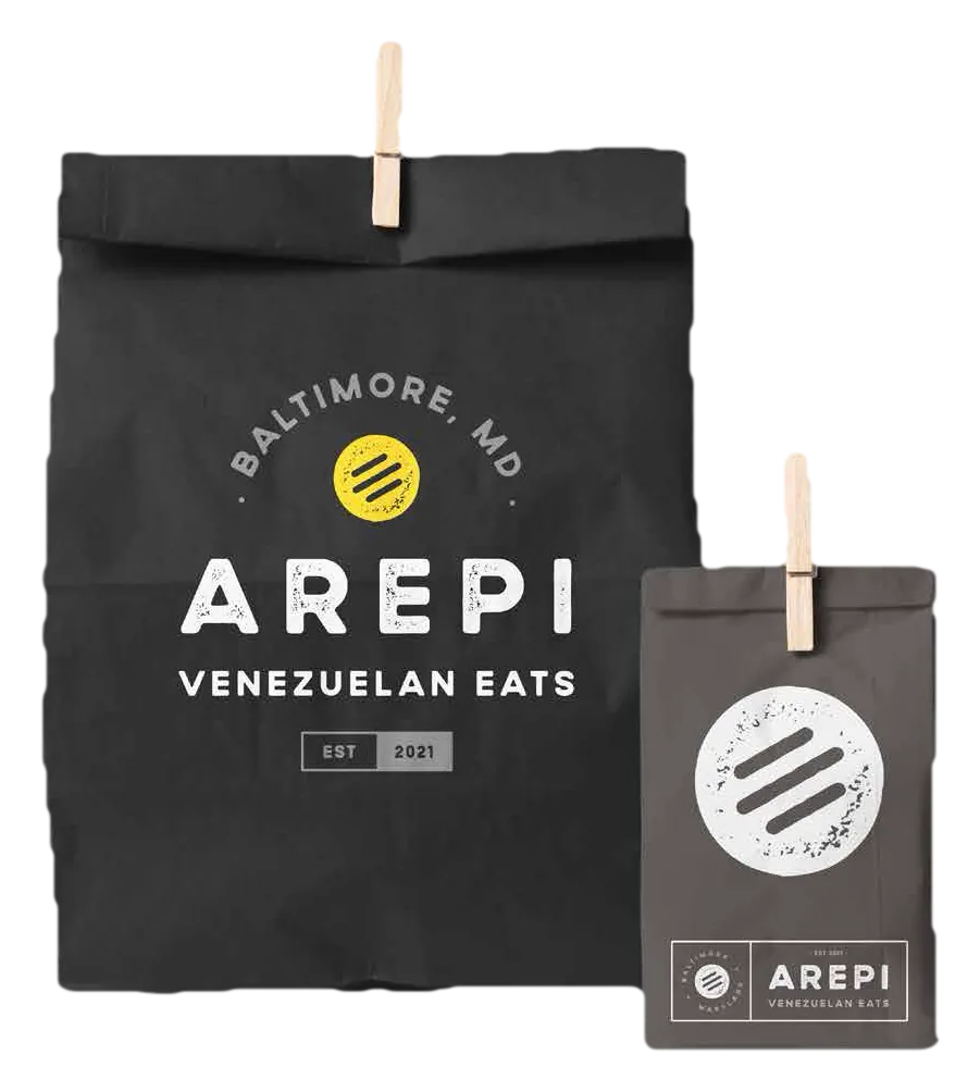 Paper bags with the AREPI logo