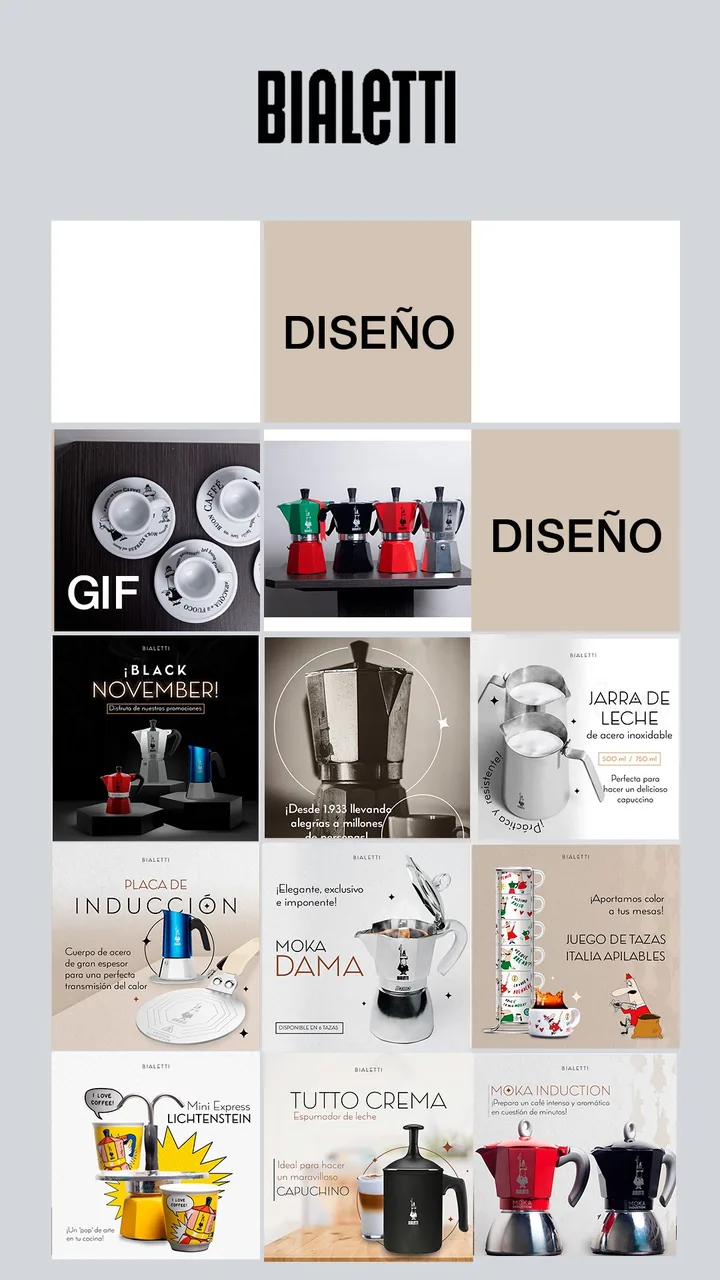 Planificación de una grilla de Instagram de Bialetti Venezuela