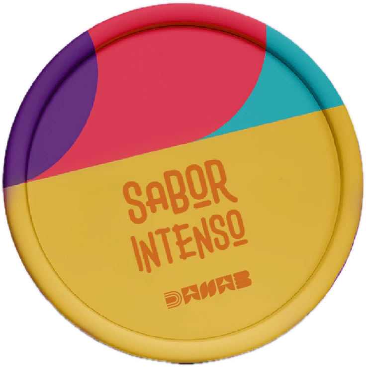 Tapa de pote de Helados Dahab con la frase «Sabor intenso»