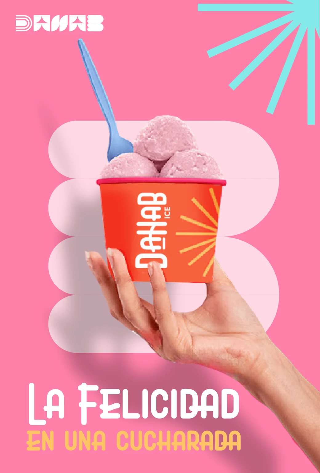 Afiche de Helados Dahab: la felicidad en una cucharada