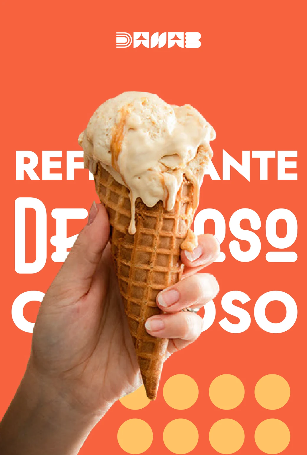 Afiche de Helados Dahab: refrescante, delicioso, cremoso