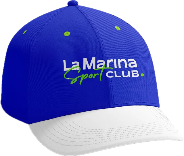 Gorra azul de La Marina Sport Club con el logotipo