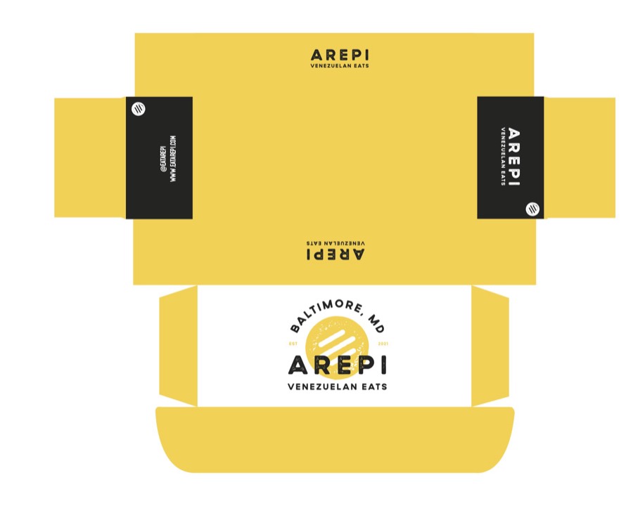 Troquel de la caja para llevar de AREPI