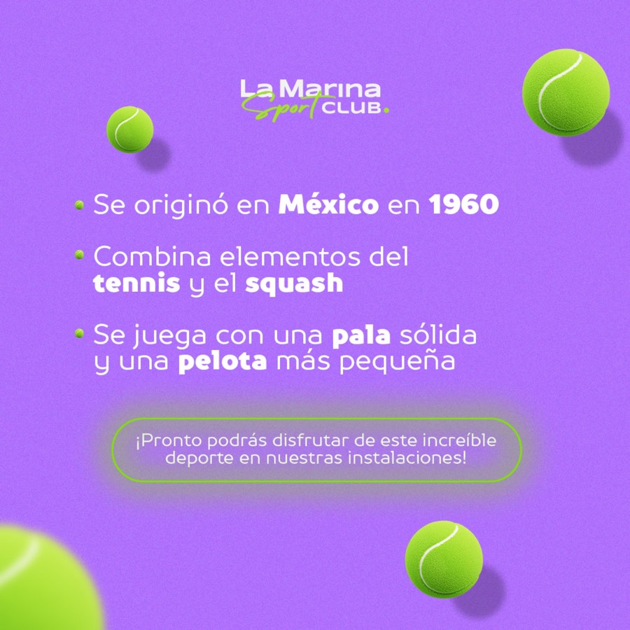 Publicación de La Marina Sport Club sobre el origen del pádel